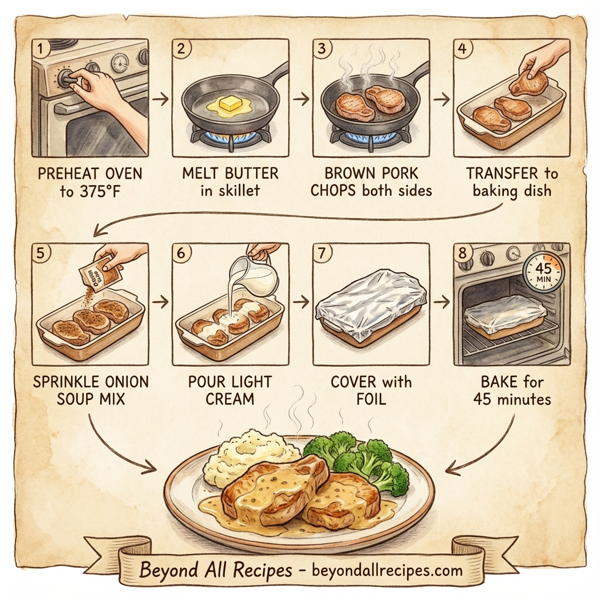 Savory Creamy Baked Pork Chops instructions