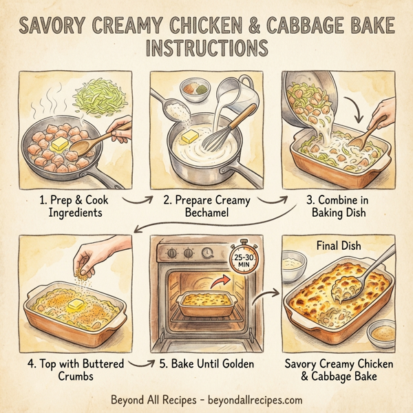 Savory Creamy Chicken & Cabbage Bake instructions