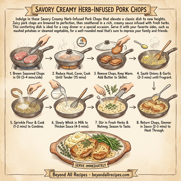 Savory Creamy Herb-Infused Pork Chops instructions