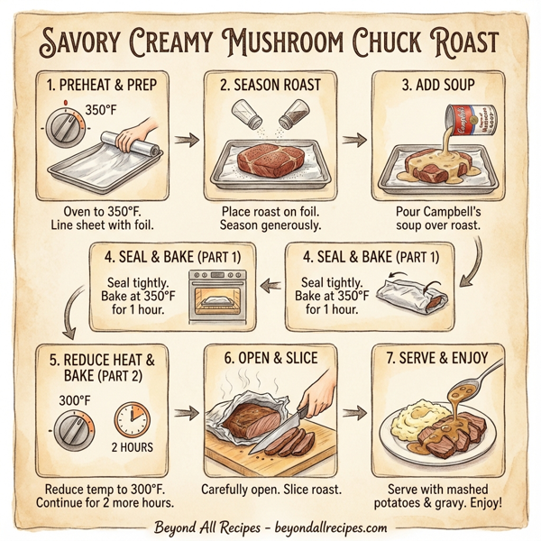 Savory Creamy Mushroom Chuck Roast instructions