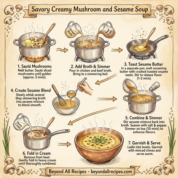 Savory Creamy Mushroom and Sesame Soup instructions