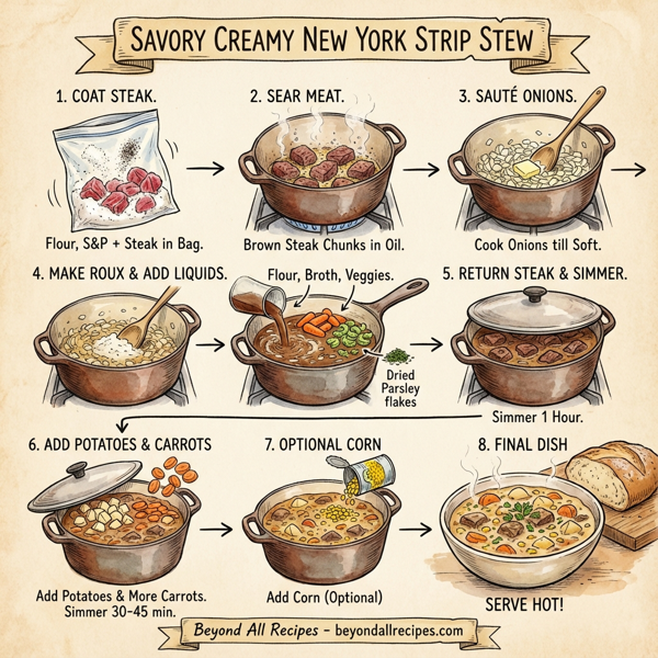 Savory Creamy New York Strip Stew instructions