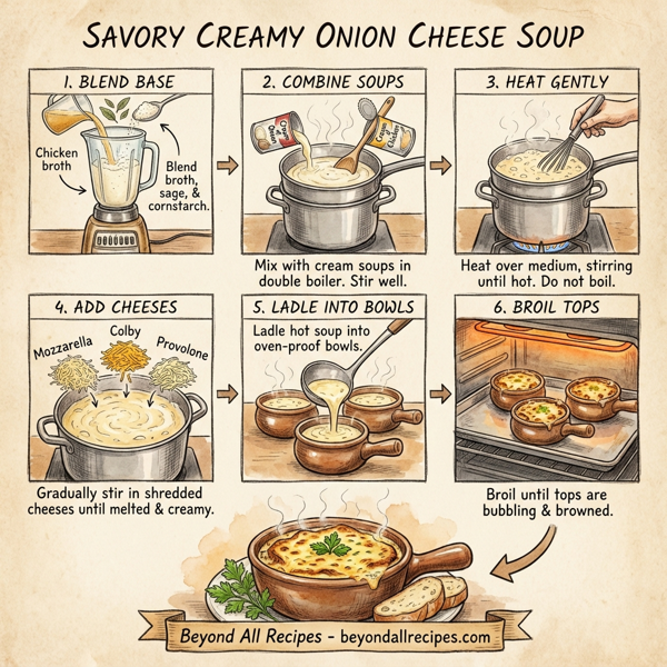 Savory Creamy Onion Cheese Soup instructions