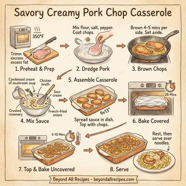 Savory Creamy Pork Chop Casserole instructions