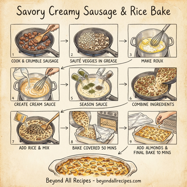 Savory Creamy Sausage & Rice Bake instructions