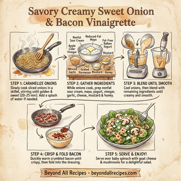 Savory Creamy Sweet Onion & Bacon Vinaigrette instructions