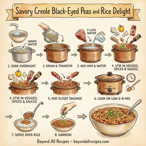 Savory Creole Black-Eyed Peas and Rice Delight instructions