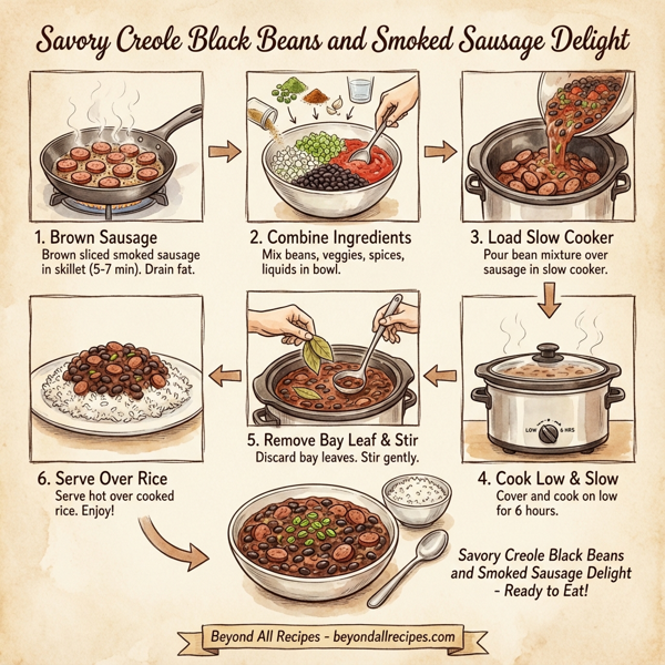 Savory Creole Black Beans and Smoked Sausage Delight instructions