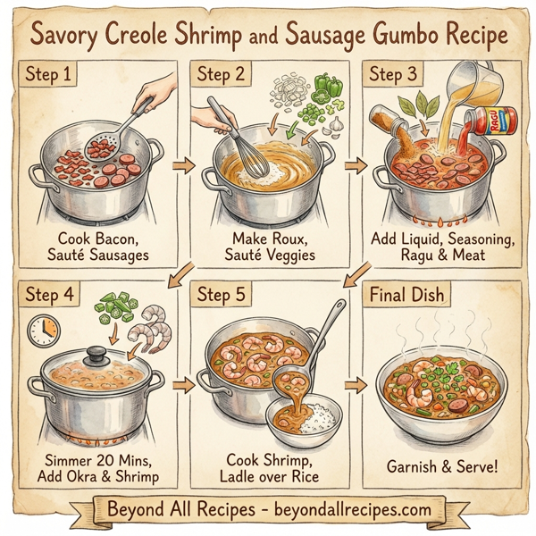 Savory Creole Shrimp and Sausage Gumbo instructions