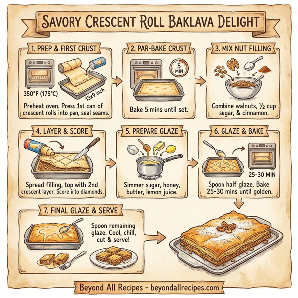 Savory Crescent Roll Baklava Delight instructions