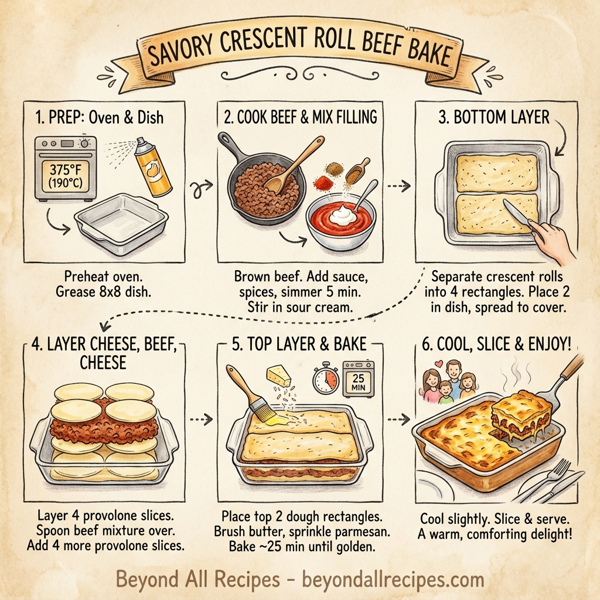 Savory Crescent Roll Beef Bake instructions