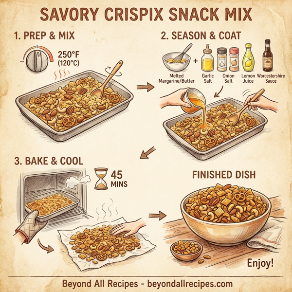 Savory Crispix Snack Mix instructions