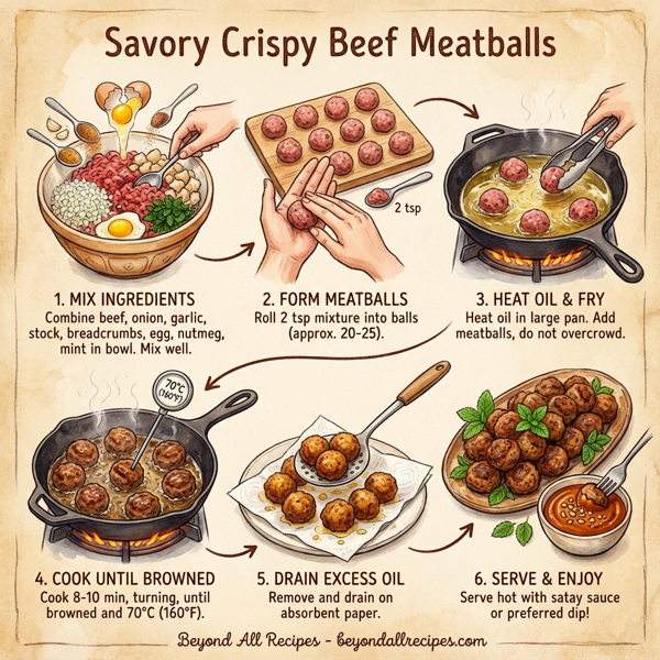Savory Crispy Beef Meatballs instructions