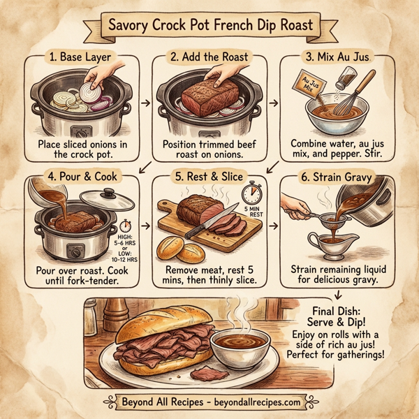 Savory Crock Pot French Dip Roast instructions