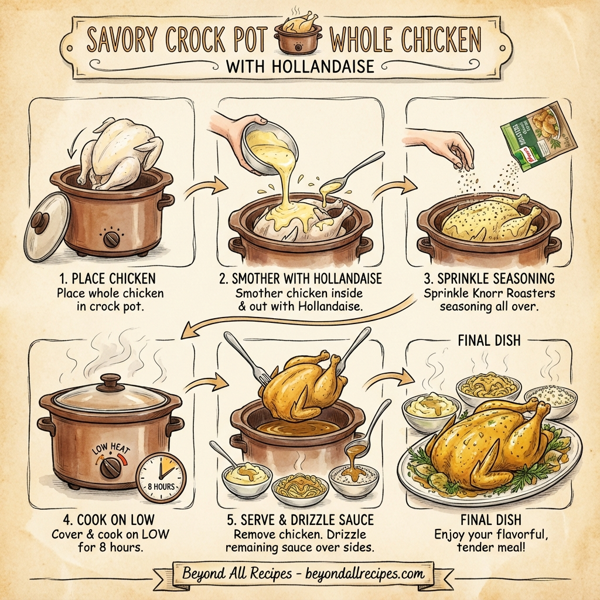 Savory Crock Pot Whole Chicken with Hollandaise instructions