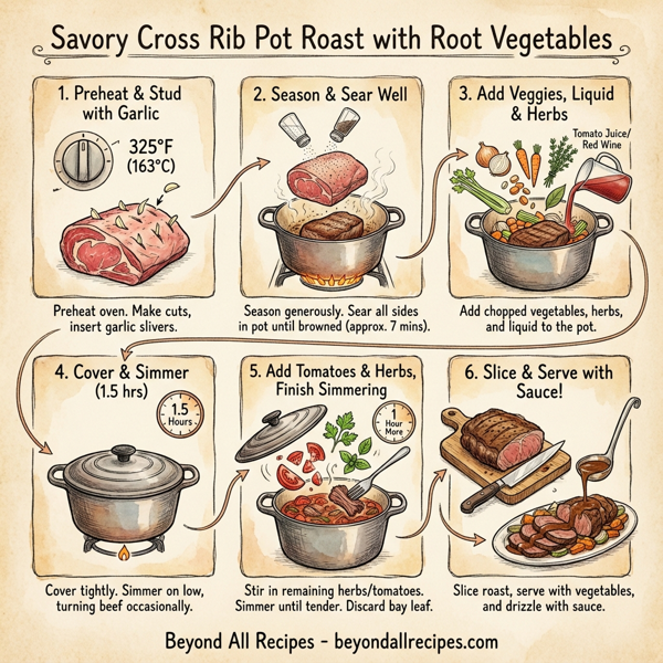 Savory Cross Rib Pot Roast with Root Vegetables instructions