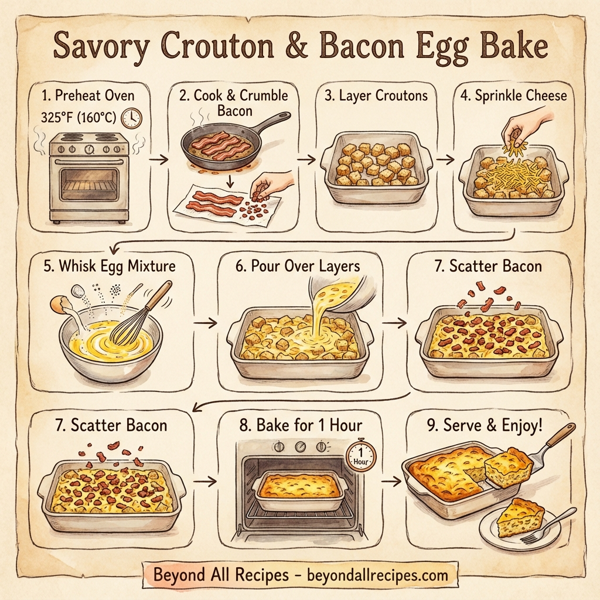 Savory Crouton & Bacon Egg Bake instructions