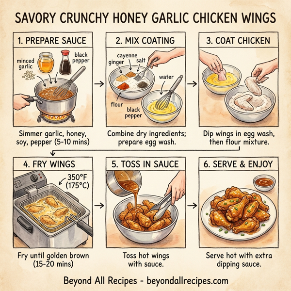 Savory Crunchy Honey Garlic Chicken Wings instructions