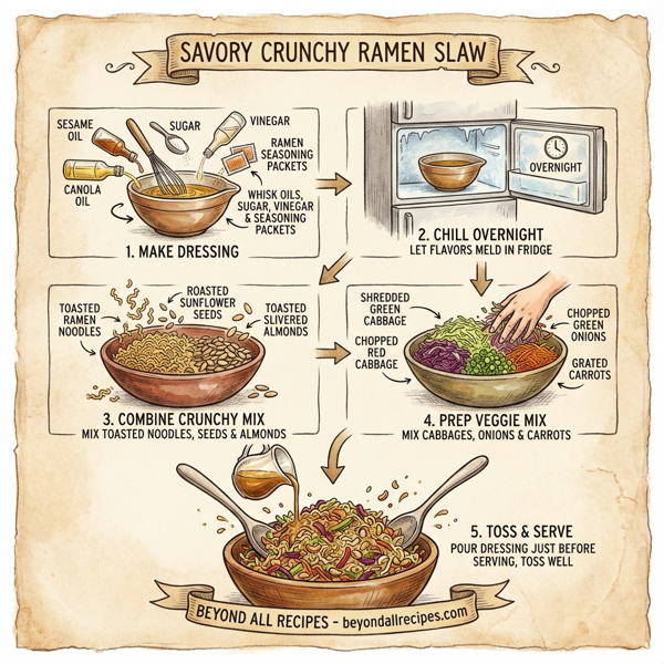 Savory Crunchy Ramen Slaw instructions