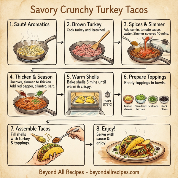 Savory Crunchy Turkey Tacos instructions
