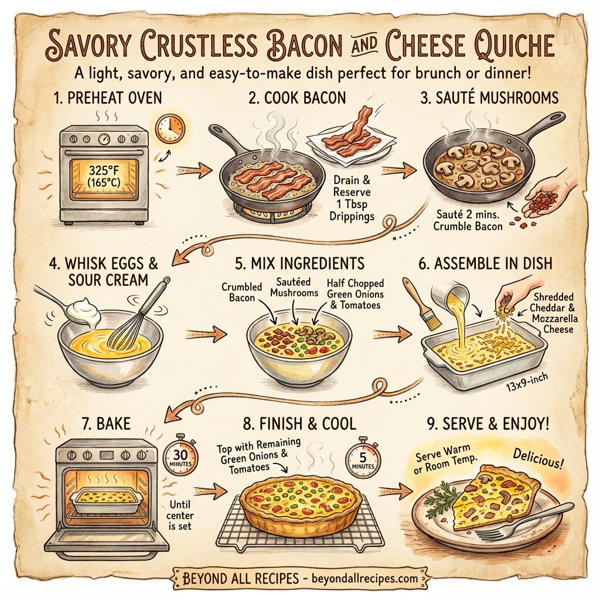 Savory Crustless Bacon and Cheese Quiche instructions