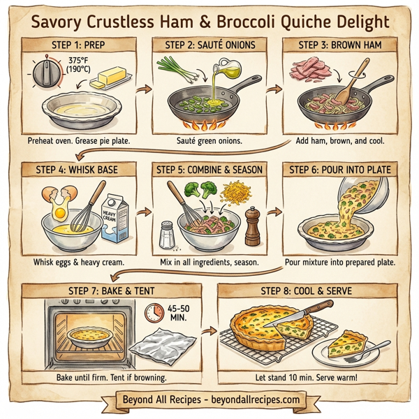 Savory Crustless Ham & Broccoli Quiche Delight instructions