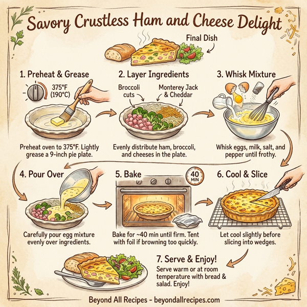 Savory Crustless Ham and Cheese Delight instructions