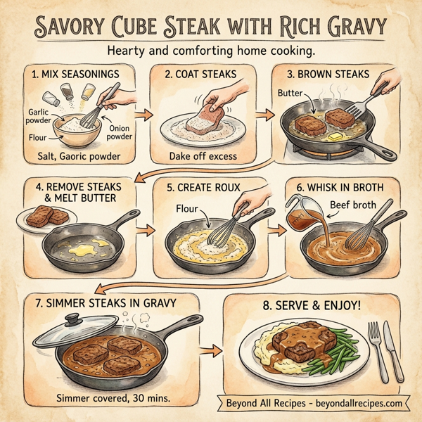 Savory Cube Steak with Rich Gravy instructions