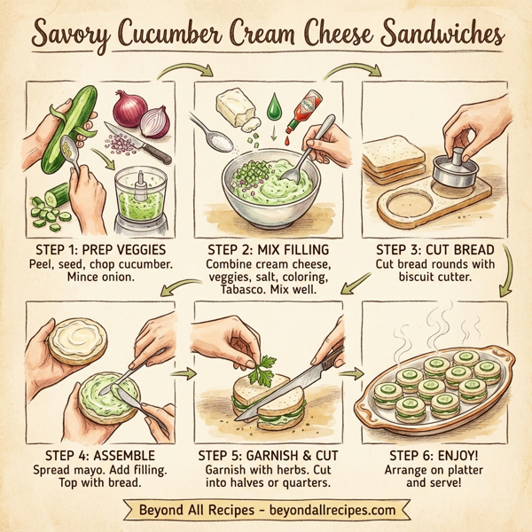 Savory Cucumber Cream Cheese Sandwiches instructions