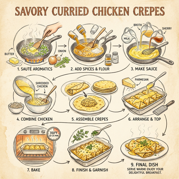 Savory Curried Chicken Crepes instructions