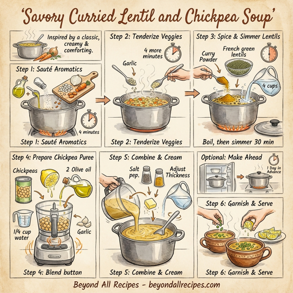 Savory Curried Lentil and Chickpea Soup instructions