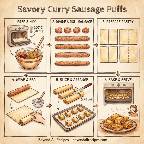 Savory Curry Sausage Puffs instructions