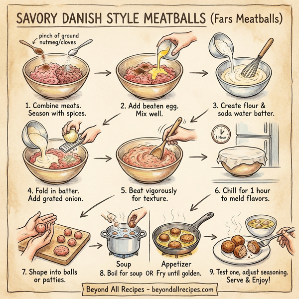 Savory Danish Style Meatballs instructions