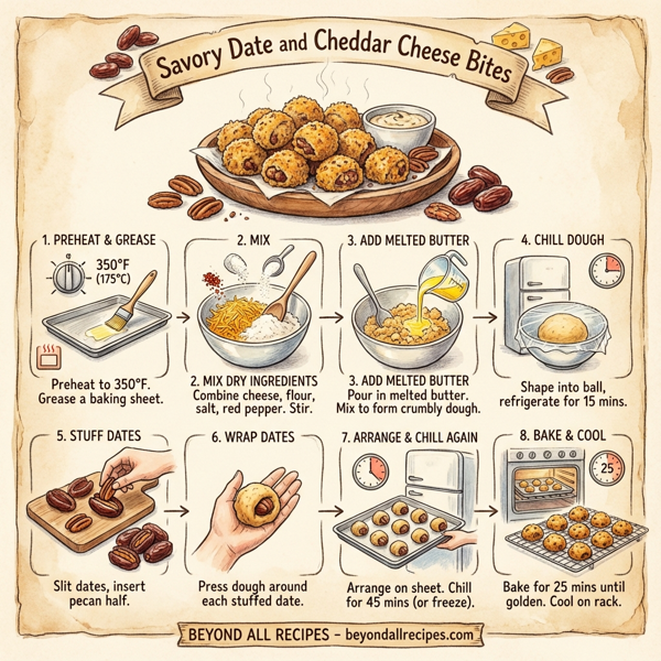 Savory Date and Cheddar Cheese Bites instructions
