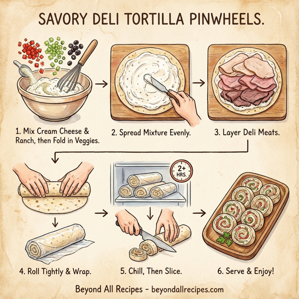 Savory Deli Tortilla Pinwheels instructions