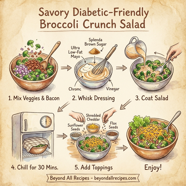 Savory Diabetic-Friendly Broccoli Crunch Salad instructions