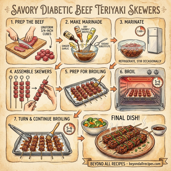 Savory Diabetic Beef Teriyaki Skewers instructions
