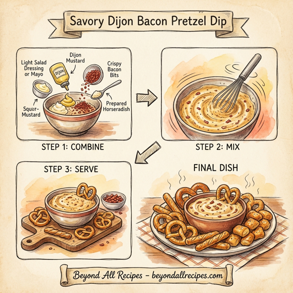 Savory Dijon Bacon Pretzel Dip instructions