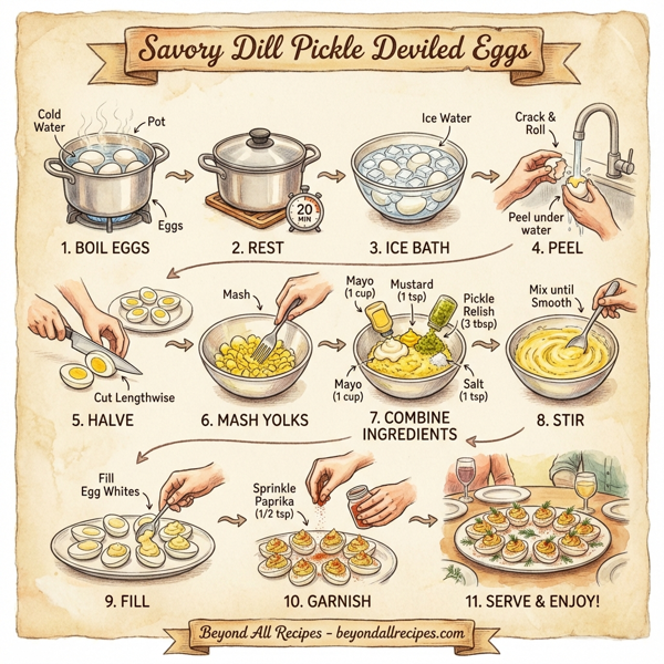 Savory Dill Pickle Deviled Eggs instructions