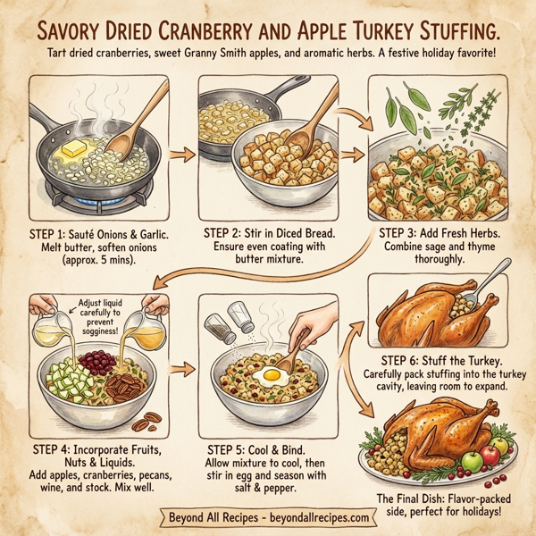 Savory Dried Cranberry and Apple Turkey Stuffing instructions