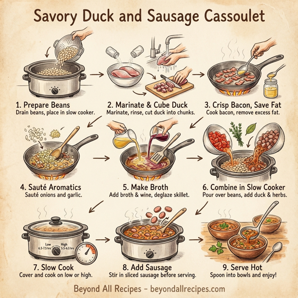 Savory Duck and Sausage Cassoulet instructions