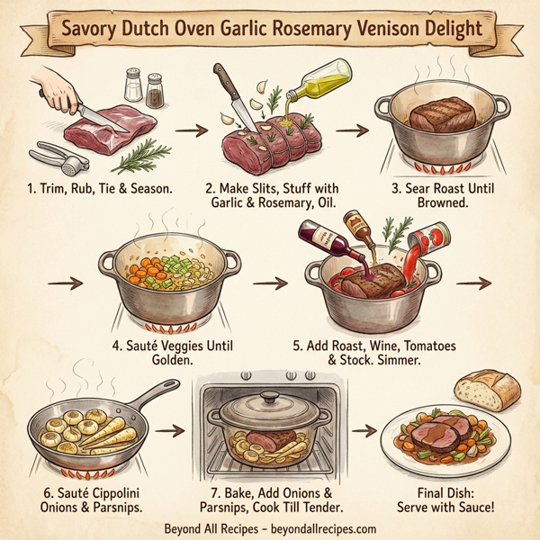Savory Dutch Oven Garlic Rosemary Venison Delight instructions