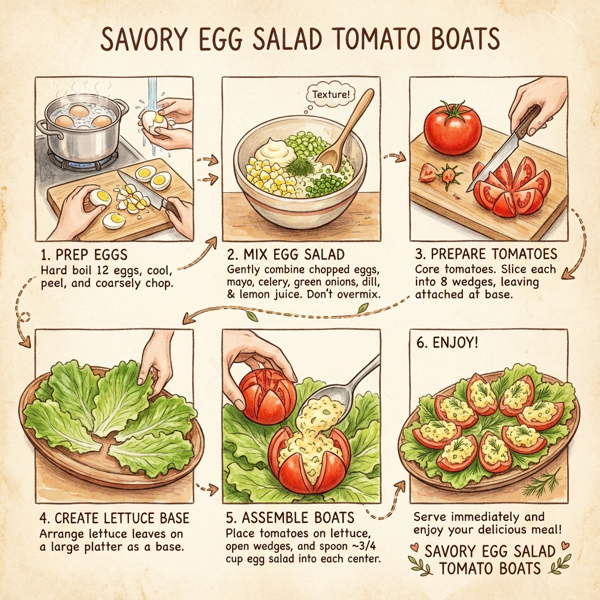 Savory Egg Salad Tomato Boats instructions