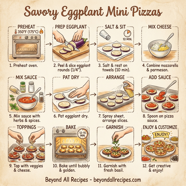 Savory Eggplant Mini Pizzas instructions