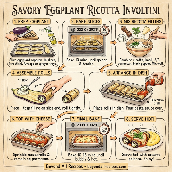Savory Eggplant Ricotta Involtini instructions