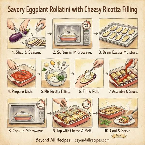 Savory Eggplant Rollatini with Cheesy Ricotta Filling instructions