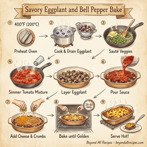 Savory Eggplant and Bell Pepper Bake instructions