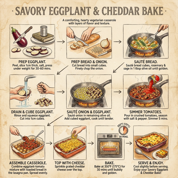 Savory Eggplant and Cheddar Bake instructions