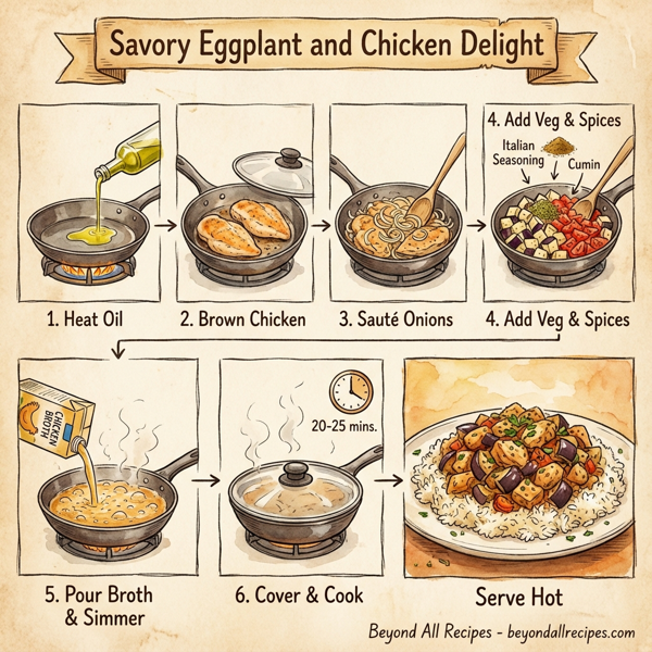 Savory Eggplant and Chicken Delight instructions