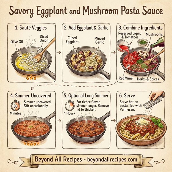 Savory Eggplant and Mushroom Pasta Sauce instructions